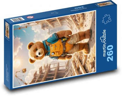 Medvedík - stavebný robotník - Puzzle 260 dielikov, rozmer 41x28,7 cm