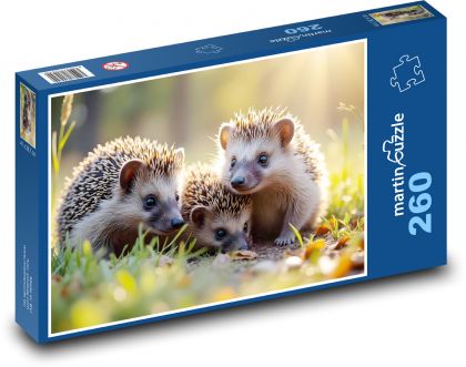 The hedgehog family - Puzzle 260 pieces, size 41x28.7 cm 