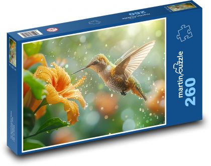 Kolibřík na květině - puzzle 260 dílků