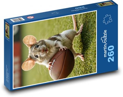 Mouse with ball - Puzzle 260 pieces, size 41x28.7 cm 