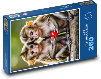 Opica so srdcom - Puzzle 260 dielikov, rozmer 41x28,7 cm