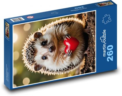 Ježek so srdcom na Valentína - Puzzle 260 dielikov, rozmer 41x28,7 cm