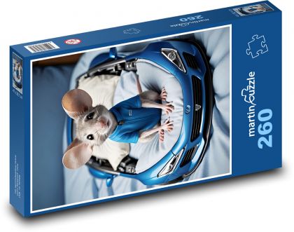 Mouse in the blue car - Puzzle 260 pieces, size 41x28.7 cm 