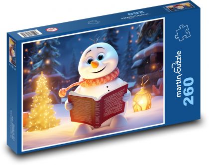 Sněhulák s knížkou - puzzle 260 dílků