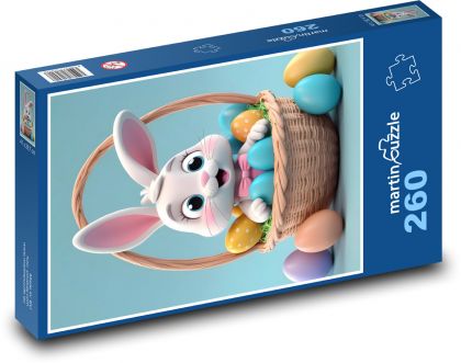 Veľkonočný zajačik - Puzzle 260 dielikov, rozmer 41x28,7 cm