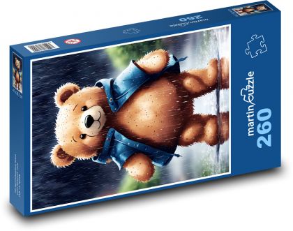 Teddy Bear in the Rain - Puzzle 260 pieces, size 41x28.7 cm 
