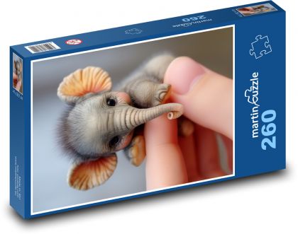 Słoń pod ręką - Puzzle 260 elementów, rozmiar 41x28,7 cm