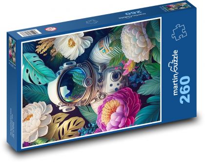 Astronaut in Blumen - Puzzle - 260 Teile