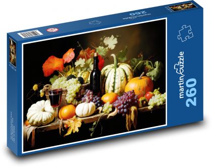 Jesienne owoce i warzywa - Puzzle 260 elementów, rozmiar 41x28,7 cm