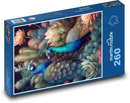 Peacocks - Puzzle 260 pieces, size 41x28.7 cm 
