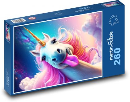 Pink-tongued unicorn - Puzzle 260 pieces, size 41x28.7 cm 