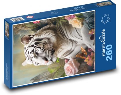Biały Tygrys - Puzzle 260 elementów, rozmiar 41x28,7 cm