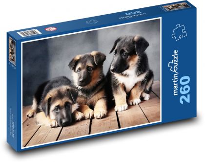 Německý ovčák - štěňata - puzzle 260 dílků
