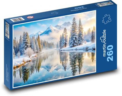 Rzeka zimą - Puzzle 260 elementów, rozmiar 41x28,7 cm
