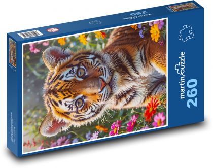 Tygrys - pisklę - Puzzle 260 elementów, rozmiar 41x28,7 cm