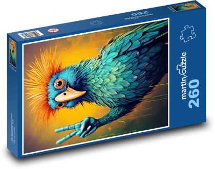 Ptak - papuga - Puzzle 260 elementów, rozmiar 41x28,7 cm