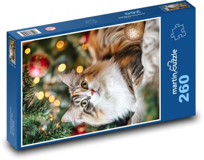 Die Katze am Weihnachtsbaum - Puzzle - 260 Teile