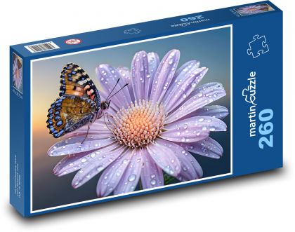 Kwiat - motyl - Puzzle 260 elementów, rozmiar 41x28,7 cm
