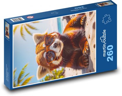 Red panda with glasses - Puzzle 260 pieces, size 41x28.7 cm 