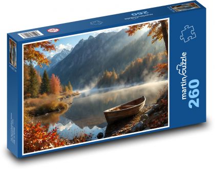 Łódź na jeziorze - Puzzle 260 elementów, rozmiar 41x28,7 cm
