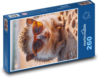 Jeż w okularach - Puzzle 260 elementów, rozmiar 41x28,7 cm
