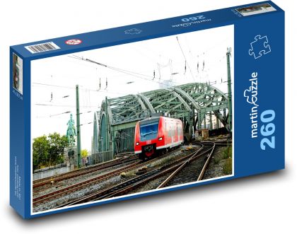Kolín nad Rýnem - železniční most - Puzzle 260 dílků, rozměr 41x28,7 cm