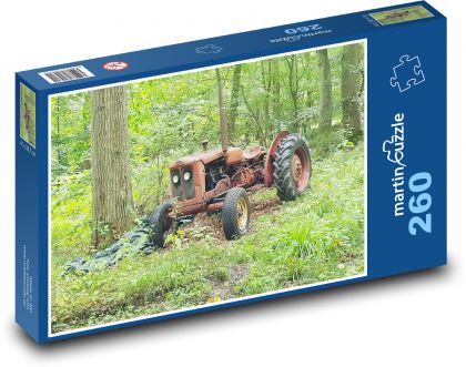 Starý traktor v lese - puzzle 260 dílků