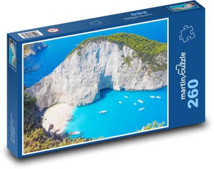 Zakintos - plaża Navagio - Puzzle 260 elementów, rozmiar 41x28,7 cm
