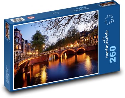 Most Amsterdamski - Puzzle 260 elementów, rozmiar 41x28,7 cm
