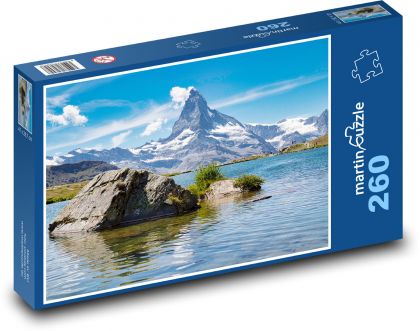 Hory u jezera - Puzzle 260 dílků, rozměr 41x28,7 cm