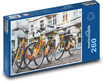 Rowery na ulicy - Puzzle 260 elementów, rozmiar 41x28,7 cm