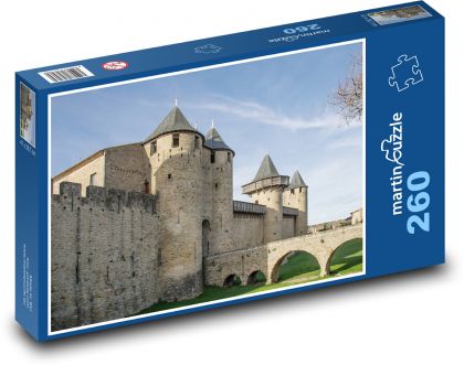 Cité de carcassonne - zamek - Puzzle 260 elementów, rozmiar 41x28,7 cm