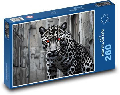 Leopard - Puzzle 260 elementów, rozmiar 41x28,7 cm