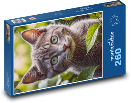 Kot - Puzzle 260 elementów, rozmiar 41x28,7 cm