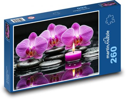 Orchidee - Kerzen - Puzzle - 260 Teile