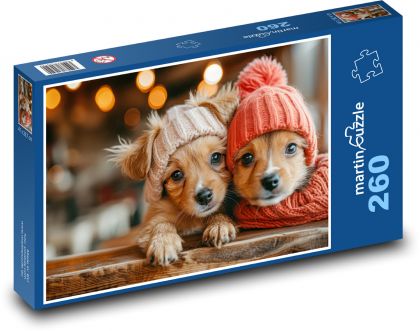 Psy v klobúkoch - Puzzle 260 dielikov, rozmer 41x28,7 cm