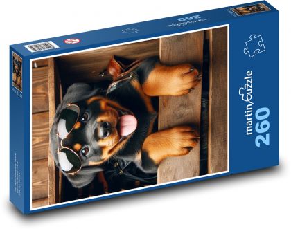 Rotvajler - šteniatko - Puzzle 260 dielikov, rozmer 41x28,7 cm