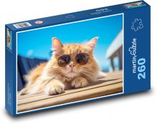 Eine Katze mit Brille Puzzle 260 Teile - 41 x28,7 cm