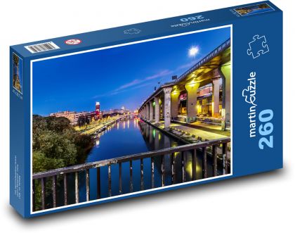 Rzeka - oświetlenie nocne - Puzzle 260 elementów, rozmiar 41x28,7 cm