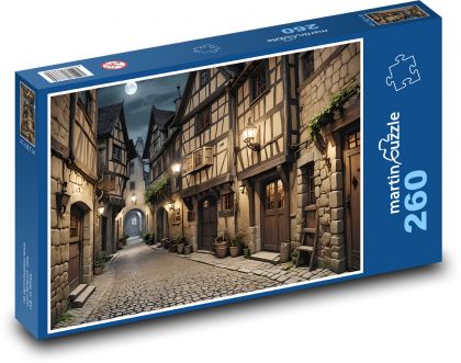 Středověké domy - Puzzle 260 dílků, rozměr 41x28,7 cm