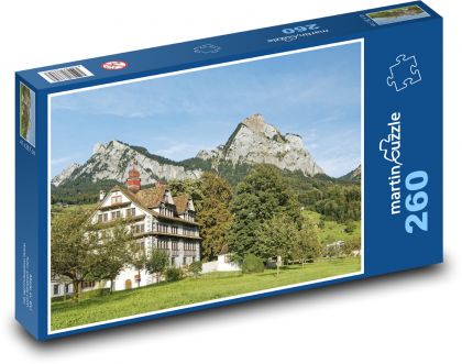 Szwajcaria - dom na wsi - Puzzle 260 elementów, rozmiar 41x28,7 cm