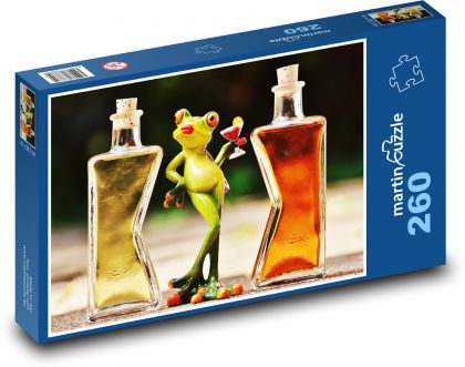 Žába a láhev alkoholu - puzzle 260 dílků