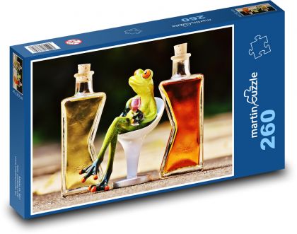 Frog and wine - Puzzle 260 pieces, size 41x28.7 cm 