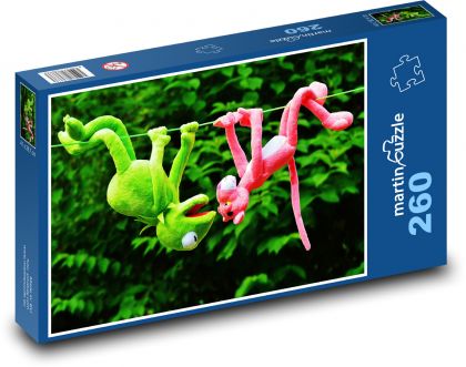 Žaba a ružový panter - Puzzle 260 dielikov, rozmer 41x28,7 cm