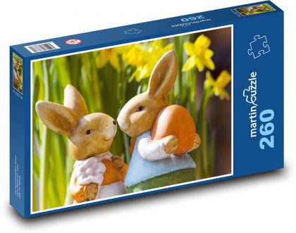Zajączki wielkanocne - Puzzle 260 elementów, rozmiar 41x28,7 cm