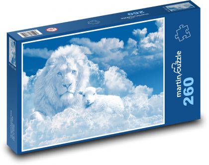 Lew i jagnięcina - Puzzle 260 elementów, rozmiar 41x28,7 cm