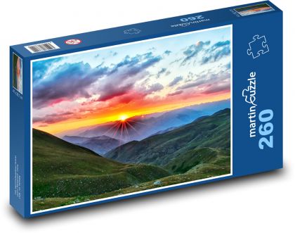 Przyroda o zachodzie słońca - Puzzle 260 elementów, rozmiar 41x28,7 cm