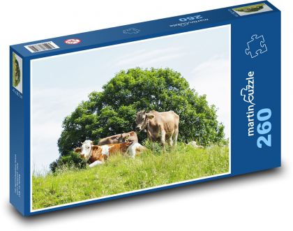 Krowy - Puzzle 260 elementów, rozmiar 41x28,7 cm