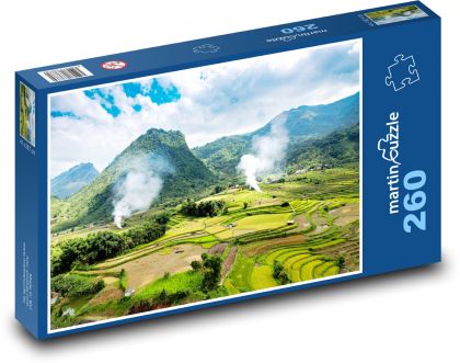 Ryžové polia - Vietnam - Puzzle 260 dielikov, rozmer 41x28,7 cm