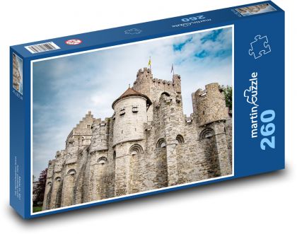 Gravensteen - hrad, Belgicko - Puzzle 260 dielikov, rozmer 41x28,7 cm